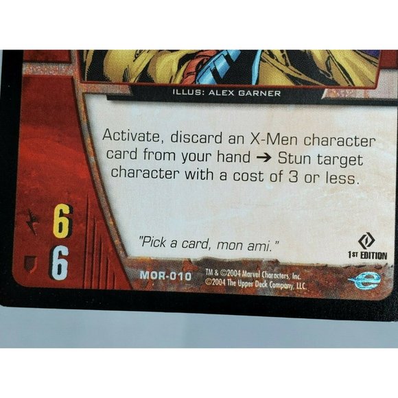 Upper Deck VS. System X-Men Marvel Gambit Remy Lebeau 2004 Trading Card - Picture 7 of 10